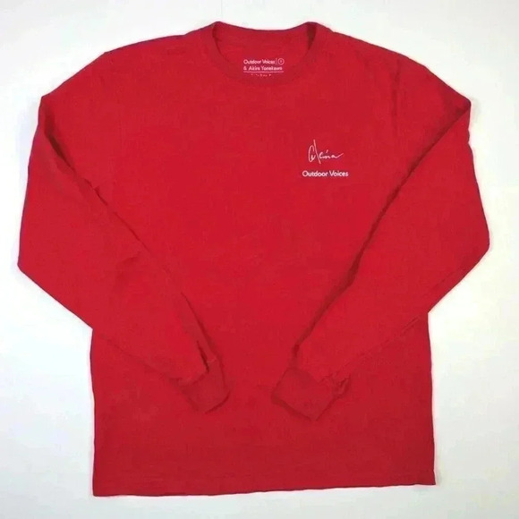 Outdoor Voices | OV x Akira Yonekawa Red Long Sleeve Tee - Cherry / Sz XS - Picture 2 of 6